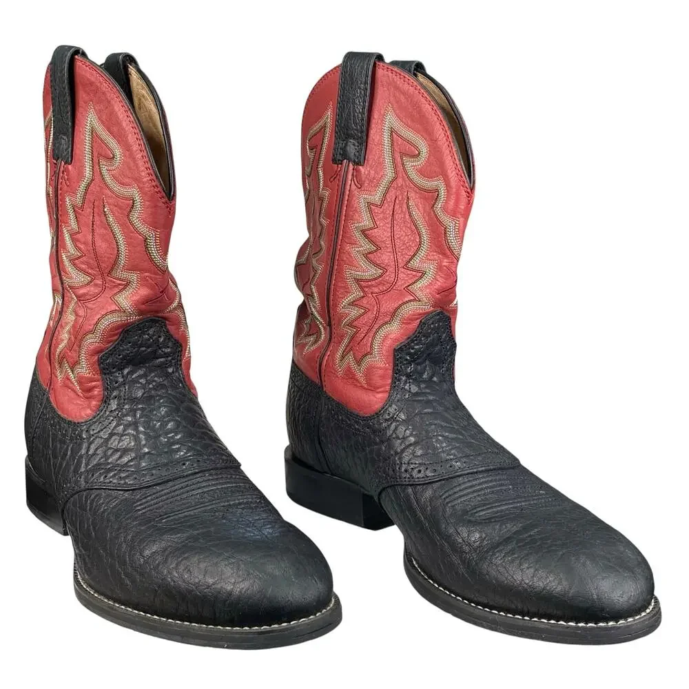 Twisted X Men’s Black Red Leather Cowboy Boot Size US 12 D